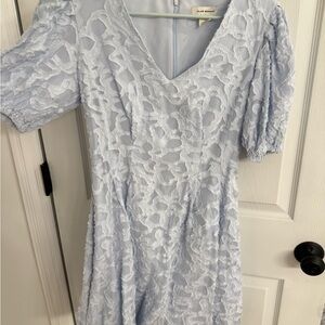 Club Monaco Light Blue Textured Mini Dress